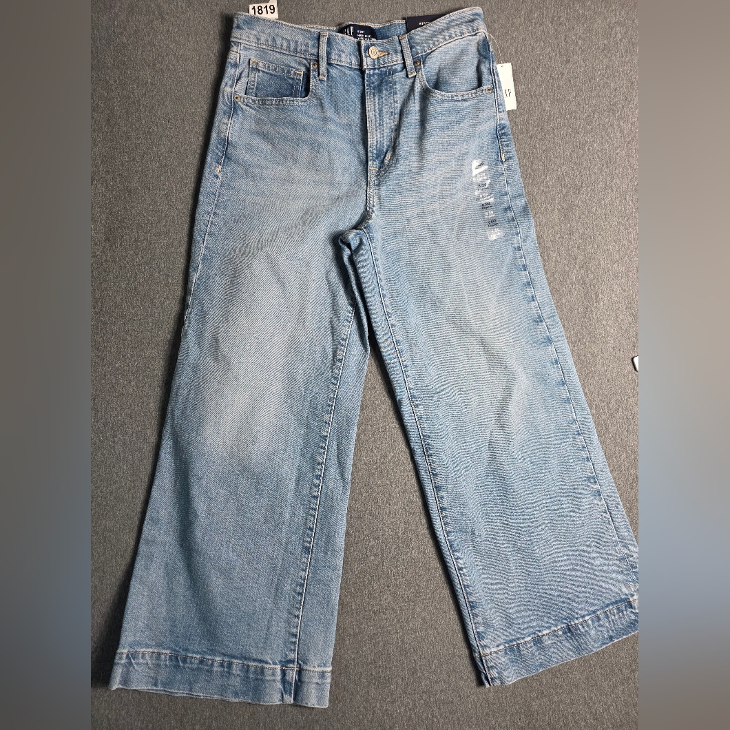 Nwt Gap Light Blue Wide Leg High Rise Crop 8 Jeans. Smart-Casual. 90/2000 Reboot